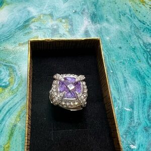 Camille Lucie Elegant Silver and Purple Women's Ring